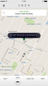 Карта и выбор местоположения в Uber